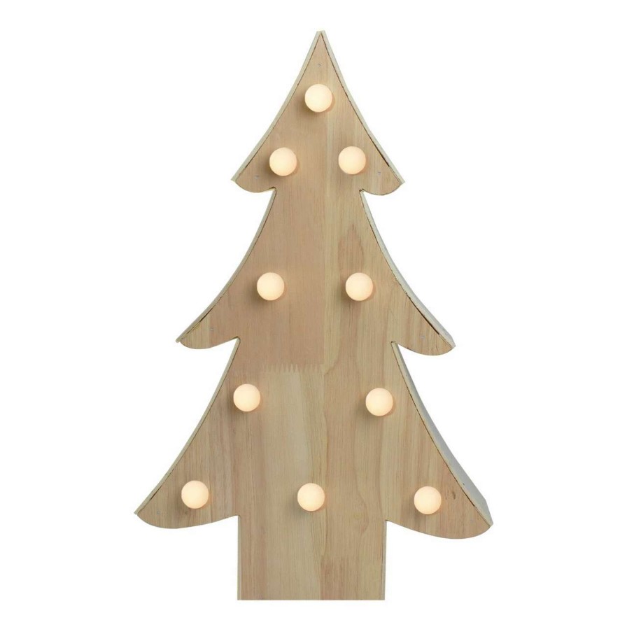 Christmas Village Sets & Accessories * | Northlight 15 Lighted 3D Wooden Christmas Tree Tabletop Decor