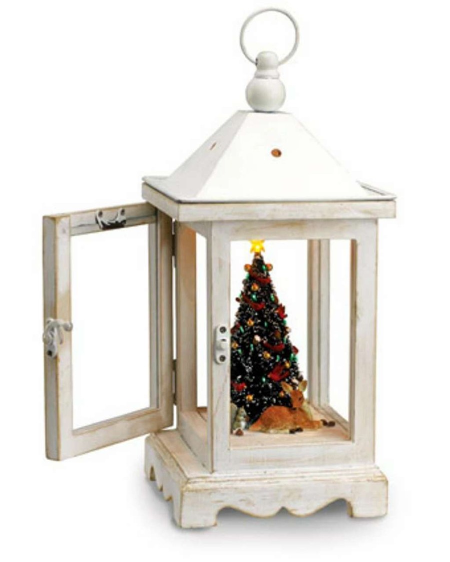 Candles & Lanterns * | Mr. Christmas Rustic Lighted Fiber Optic Musical Table Top Lantern #78751