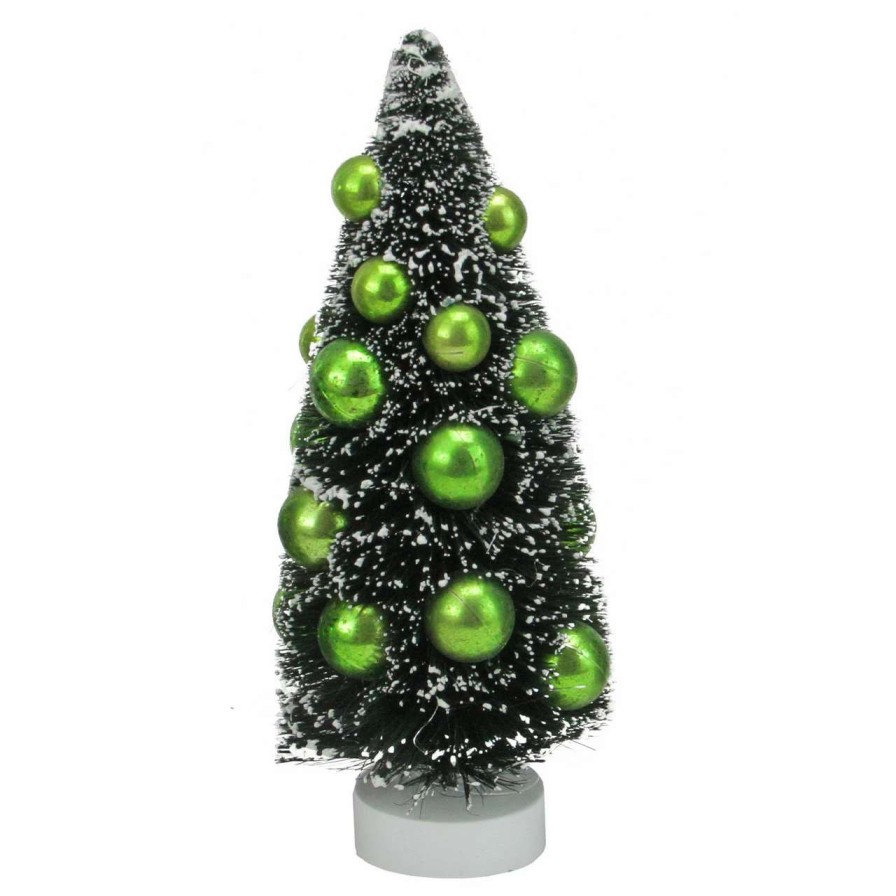 Christmas Table Top Trees * | Northlight 8 Green Contemporary Christmas Tree With Ball Ornaments Tabletop Decor