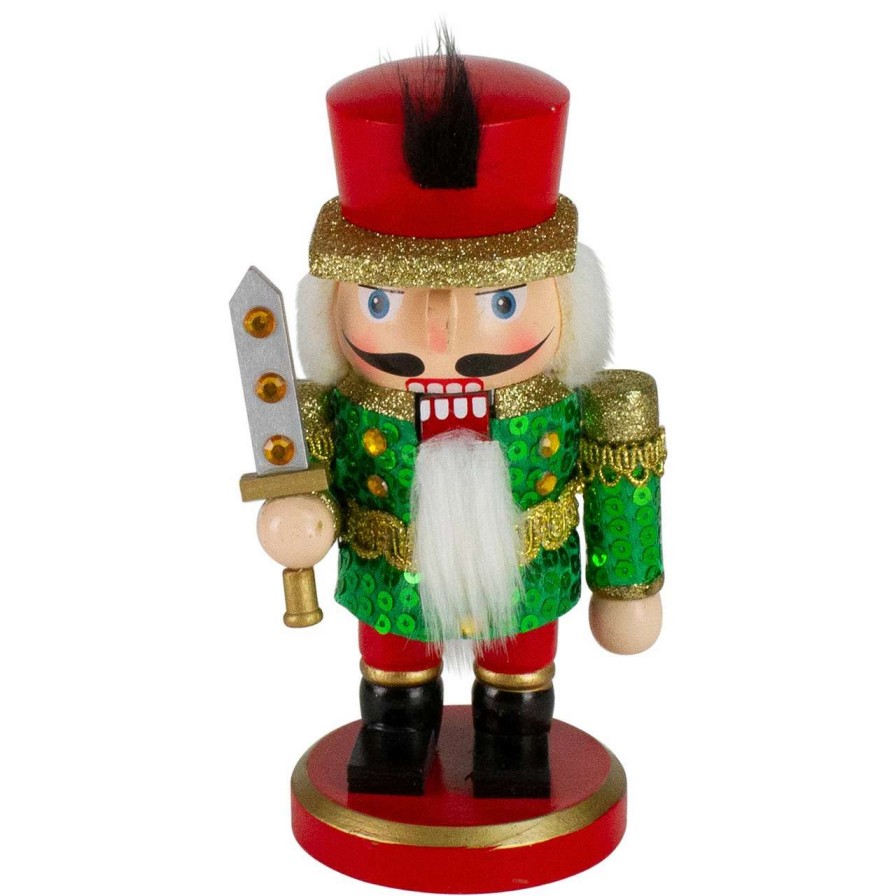 Figures * | Northlight 7 Green And Red Chubby Soldier With Sword Christmas Nutcracker