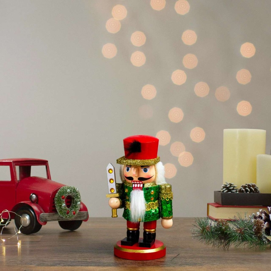 Figures * | Northlight 7 Green And Red Chubby Soldier With Sword Christmas Nutcracker