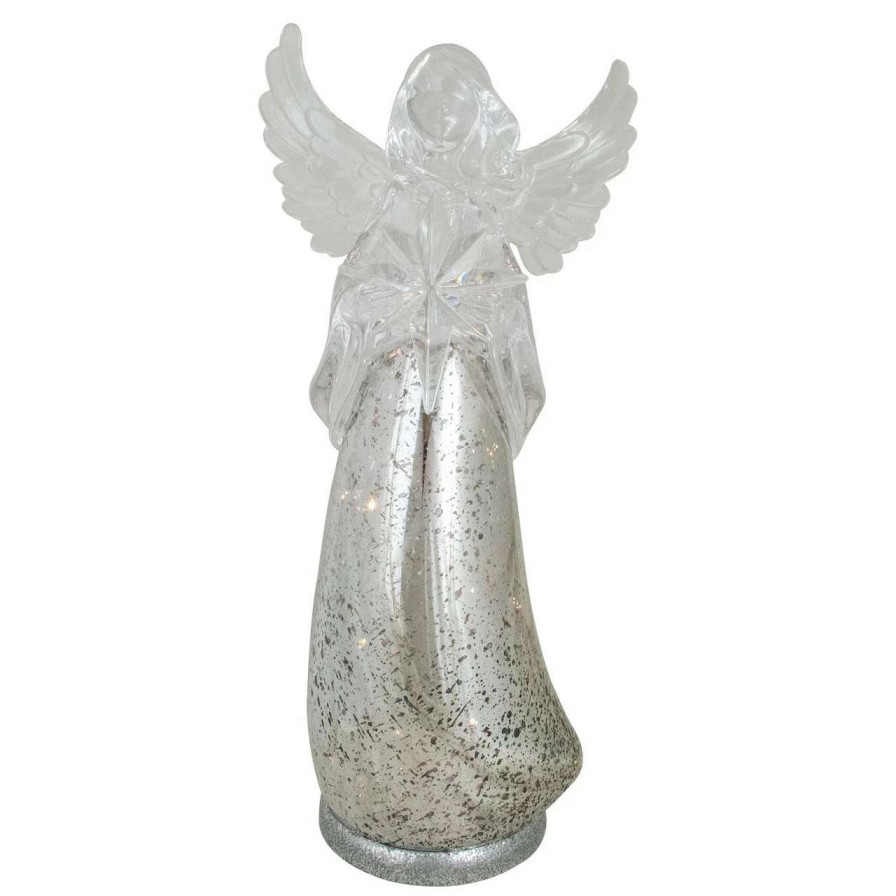 Figures * | Northlight 13" Lighted Angel Holding A Star Christmas Tabletop Figurine