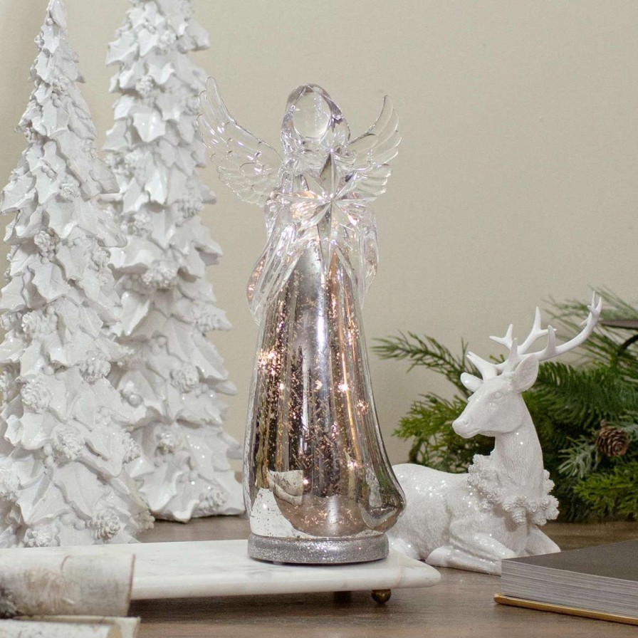 Figures * | Northlight 13" Lighted Angel Holding A Star Christmas Tabletop Figurine