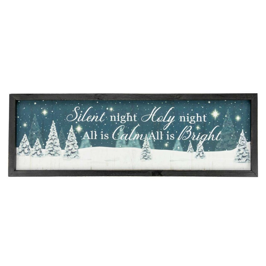 Christmas Village Sets & Accessories * | Northlight 23.5 Framed Silent Night Christmas Wall Sign