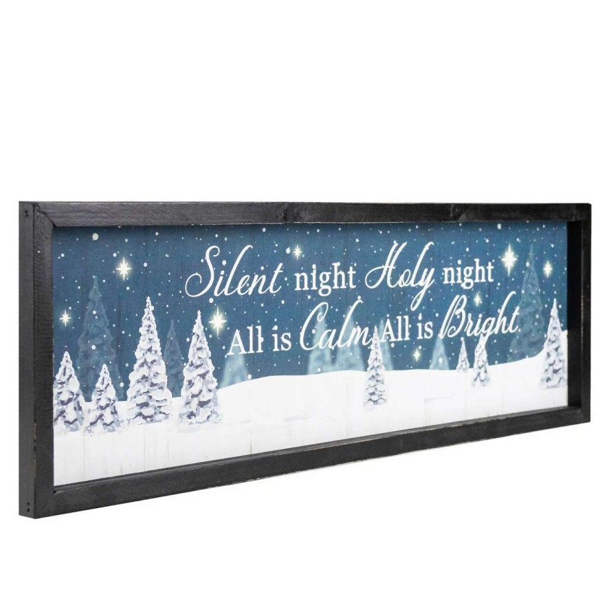 Christmas Village Sets & Accessories * | Northlight 23.5 Framed Silent Night Christmas Wall Sign