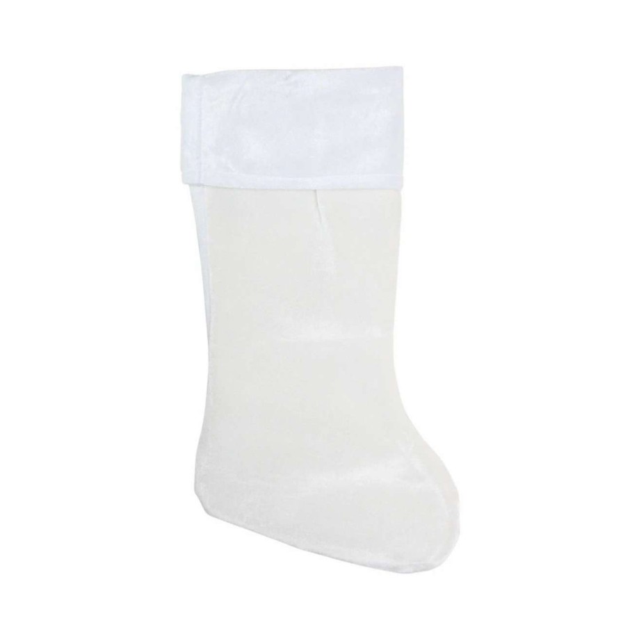 Stockings & Holders * | Northlight 18 White Traditional Hanging Christmas Stocking