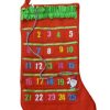 Stockings & Holders * | Target Red Advent Calendar Christmas Stocking With Santa & Embellishments