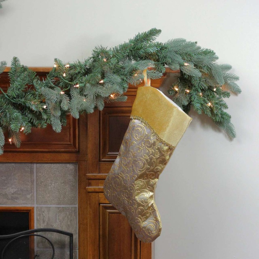 Stockings & Holders * | Northlight 20.5 Metallic Gold Christmas Stocking With Curved Cuff