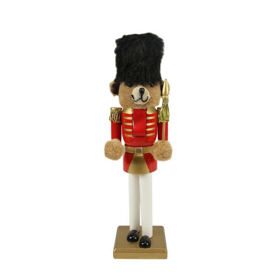 Figures * | Northlight 14 Red And Gold Plush Teddy Bear Soldier Christmas Nutcracker