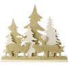 Christmas Table Top Trees * | Raz 16.5 Gold And White Led Lighted Deer Silhouette Christmas Tabletop Decor