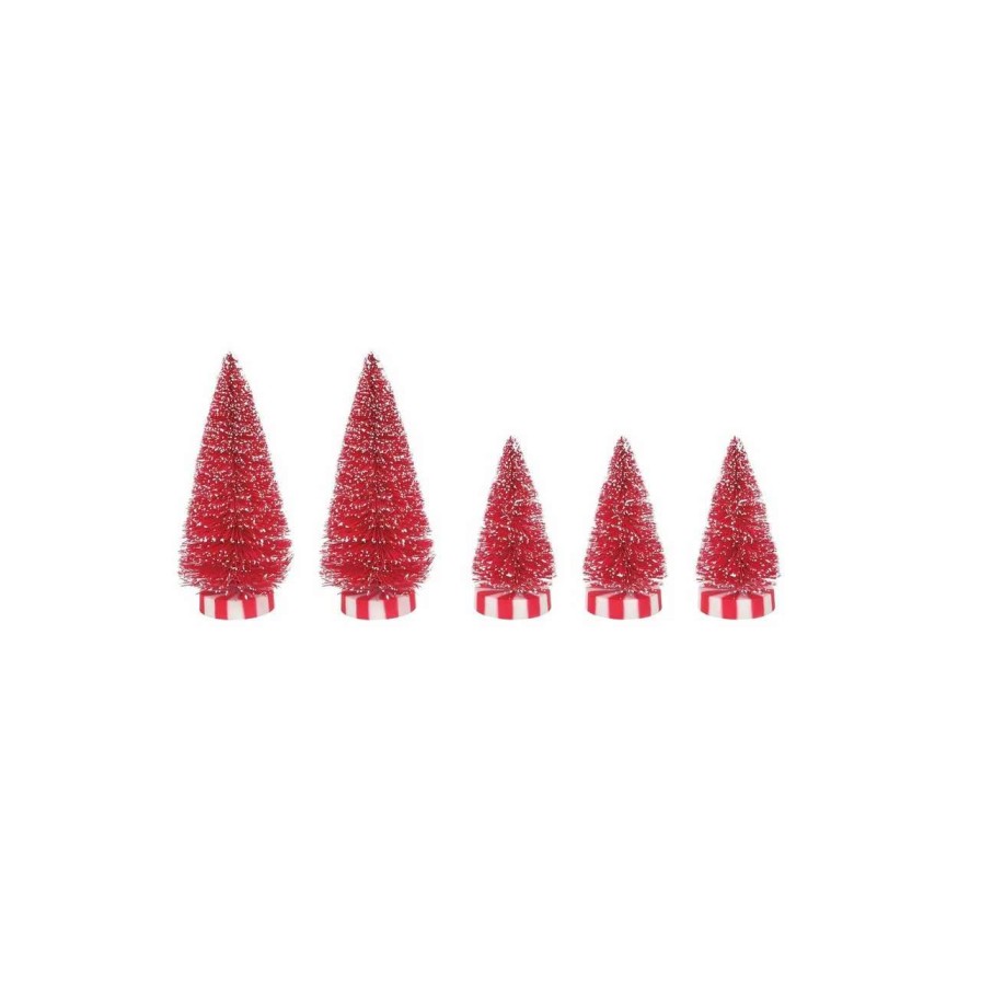 Christmas Village Sets & Accessories * | Department 56 Dept 56 Set Of 5 Candy Base Sisal Christmas Trees