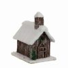 Christmas Village Sets & Accessories * | Raz 12 Snow Flocked Christmas Morning Cabin