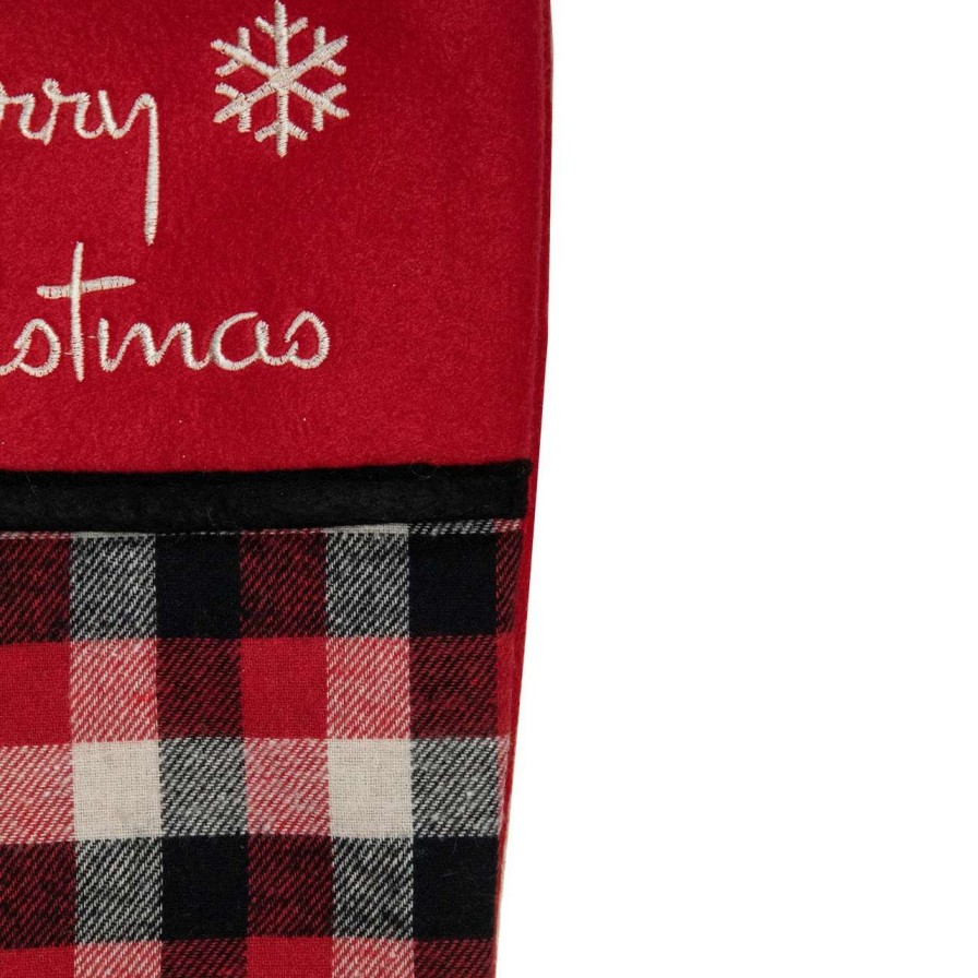 Stockings & Holders * | Northlight 20.5-Inch Red, Black, And White Plaid Christmas Stocking With Fleece Cuff