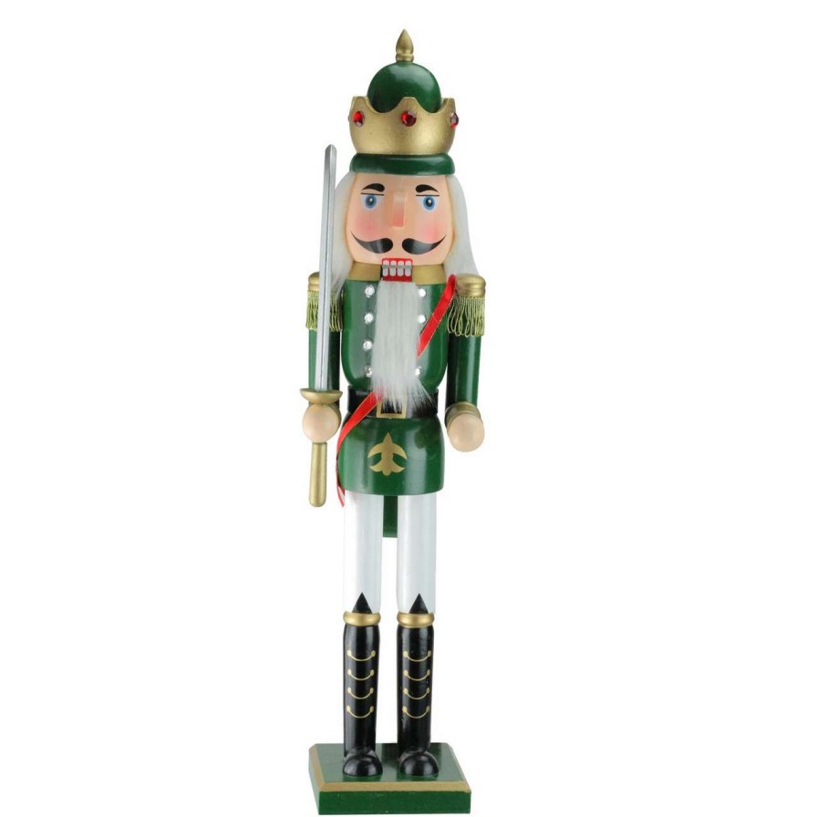 Figures * | Northlight 24 Green And Gold Christmas Nutcracker King With Sword