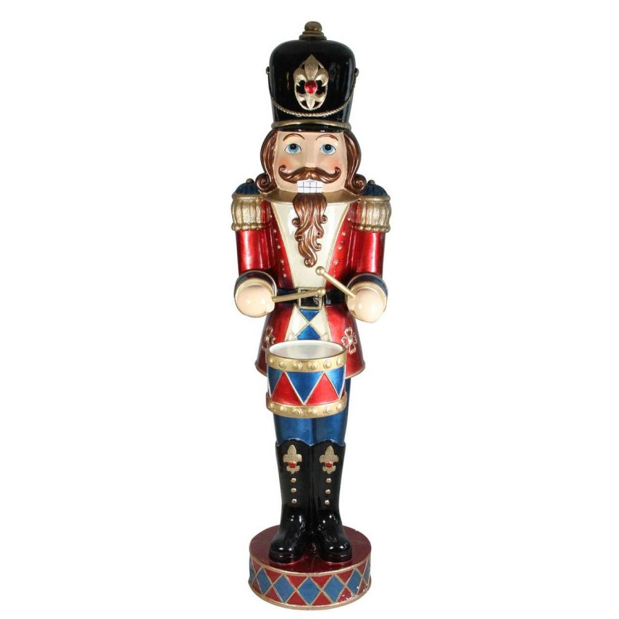 Figures * | Northlight 60.5 Red And Black Led Animated Musical Drumming Christmas Nutcracker