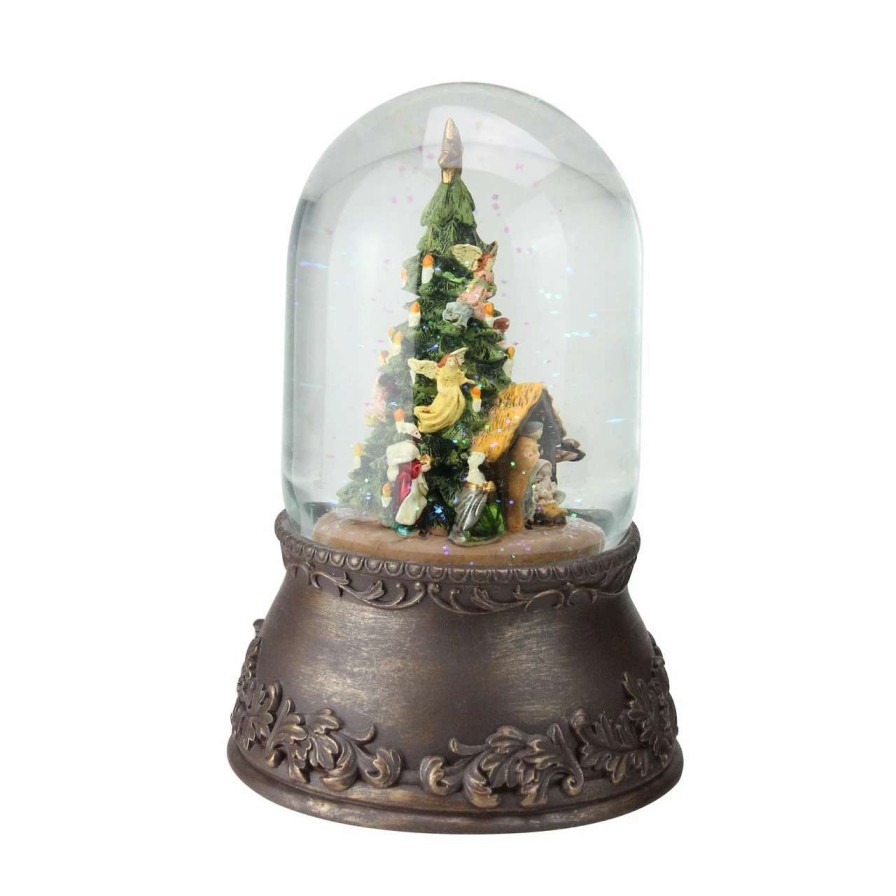 Christmas Village Sets & Accessories * | Roman 8 Exquisite Musical Rotating Nativity Christmas Snow Globe Glitterdome