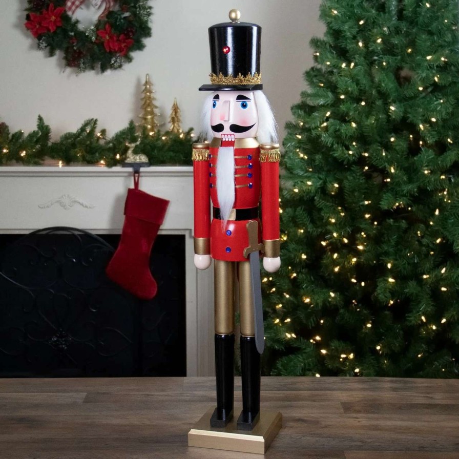 Figures * | Northlight 36 Red And Gold Christmas Soldier Nutcracker With Sword