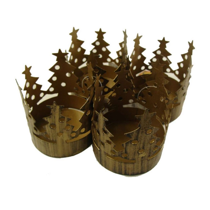 Candles & Lanterns * | Cc Christmas Decor Club Pack Of 72 Bronze Christmas Tree Pillar Candle Holders 3.75