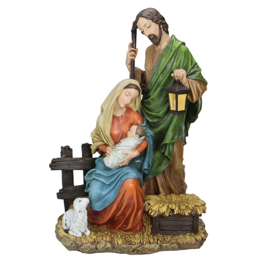 Nativity Sets & Accessories * | Napco 15 Green And Orange Holy Family Christmas Nativity Figure