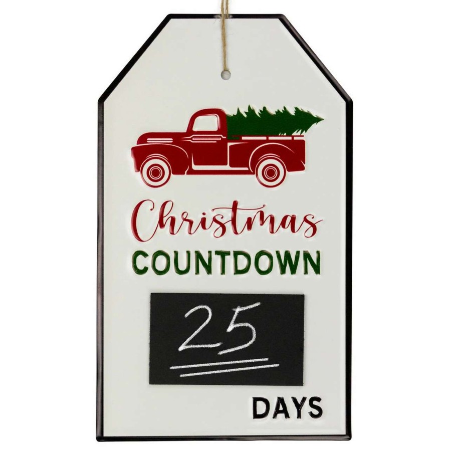 Christmas Village Sets & Accessories * | Northlight 13 Gift Tag Shaped Christmas Countdown Chalkboard Wall Decor