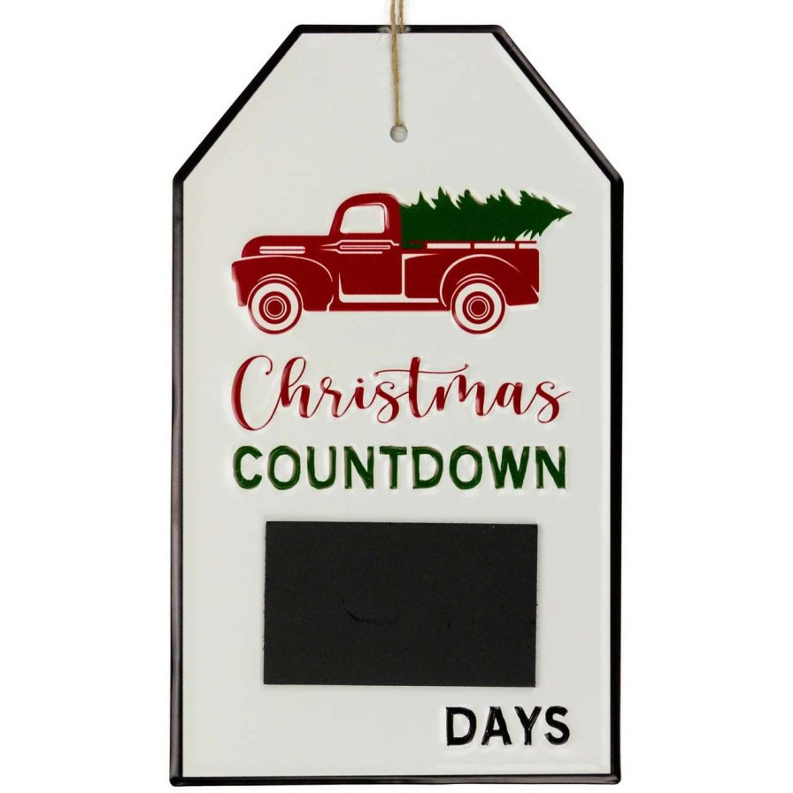 Christmas Village Sets & Accessories * | Northlight 13 Gift Tag Shaped Christmas Countdown Chalkboard Wall Decor