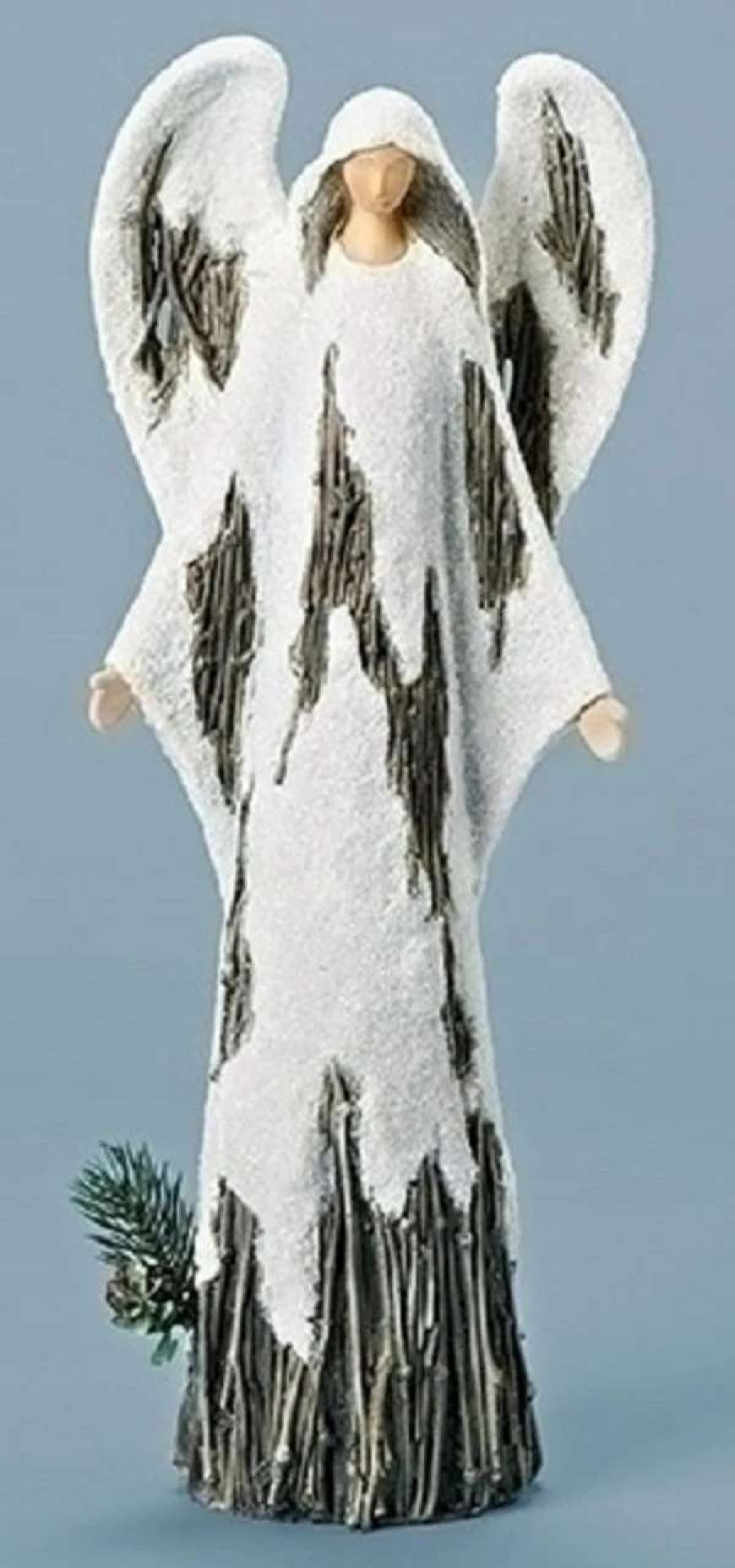 Figures * | Roman 15.5 Brown And White Holy Angel Christmas Tabletop Decor