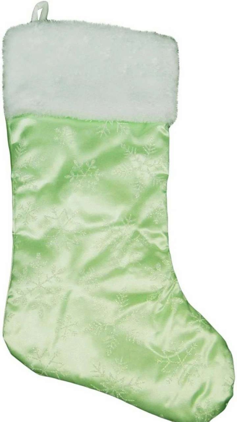 Stockings & Holders * | Northlight 20 Mint Green Iridescent Glittered Snowflake Christmas Stocking