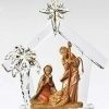 Nativity Sets & Accessories * | Roman 4.75 Brown And Clear Kneeling Angel In Stable Christmas Ornament