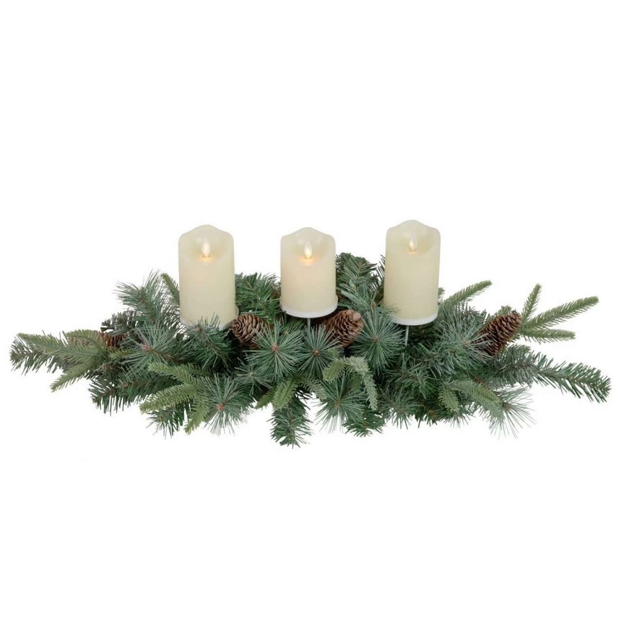 Candles & Lanterns * | Northlight 32 Artificial Mixed Pine And Pine Cones Christmas Candle Holder Centerpiece