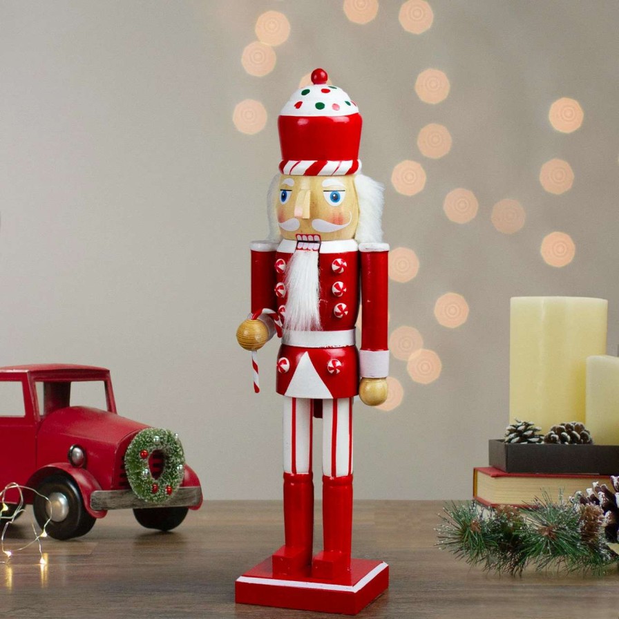 Figures * | Northlight 14 Red And White Wooden Candy Cane King Christmas Nutcracker