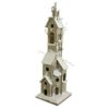 Christmas Village Sets & Accessories * | Raz 30 Pre-Lit Gray And White Weathered Vine Accented Birdhouse Tabletop Christmas Decor