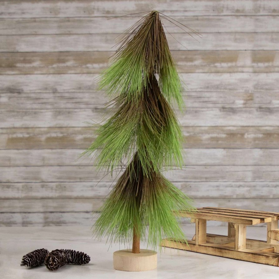 Christmas Table Top Trees * | Northlight 20.5 Green And Brown Pine Needle Tree Christmas Decoration