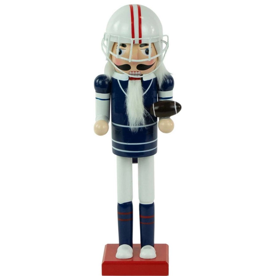 Figures * | Northlight 14 Red And White Wooden Christmas Nutcracker Football Player