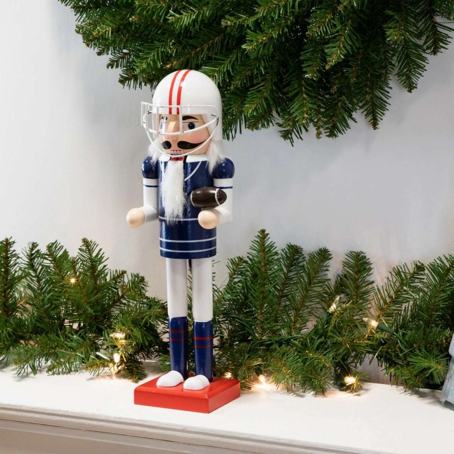 Figures * | Northlight 14 Red And White Wooden Christmas Nutcracker Football Player