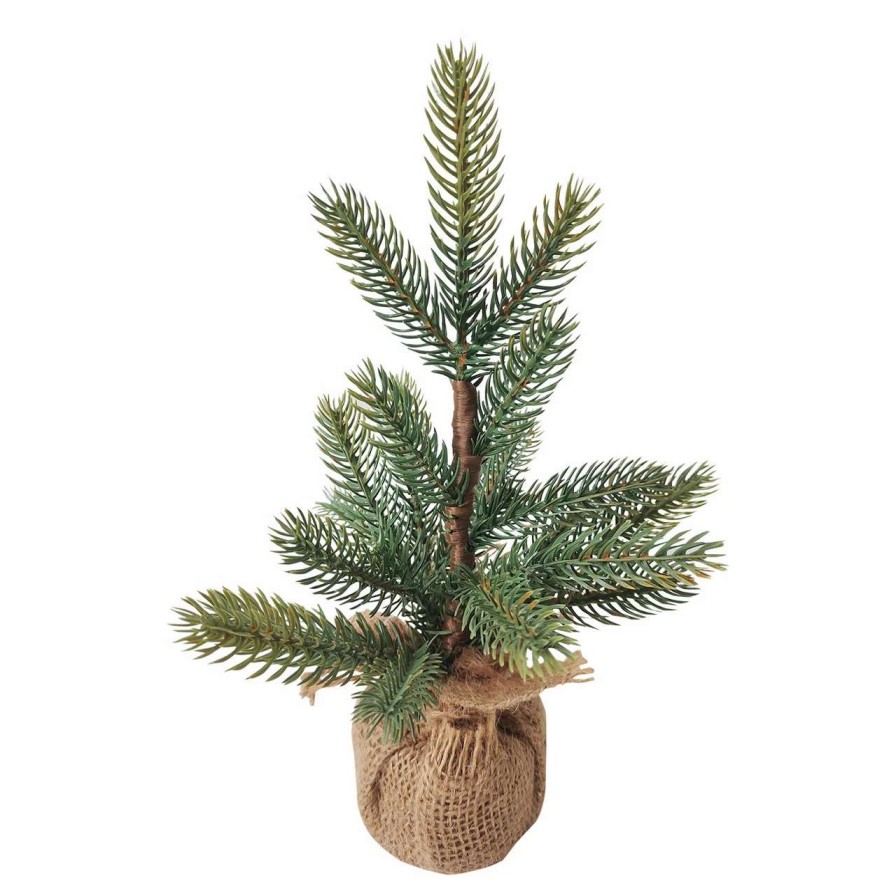 Christmas Table Top Trees * | Northlight 10.5 Pine Tree In Natural Jute Base Christmas Decoration