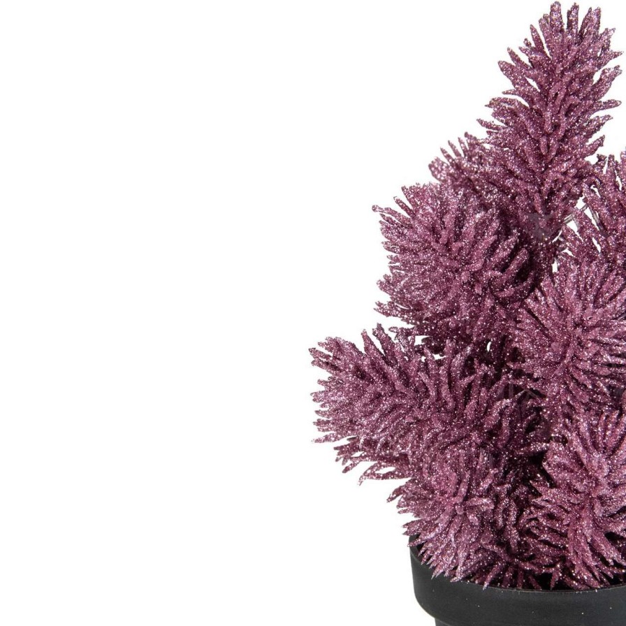 Christmas Table Top Trees * | Northlight 8.5 Pink Potted Metallic Glitter Artificial Pine Christmas Tree Unlit