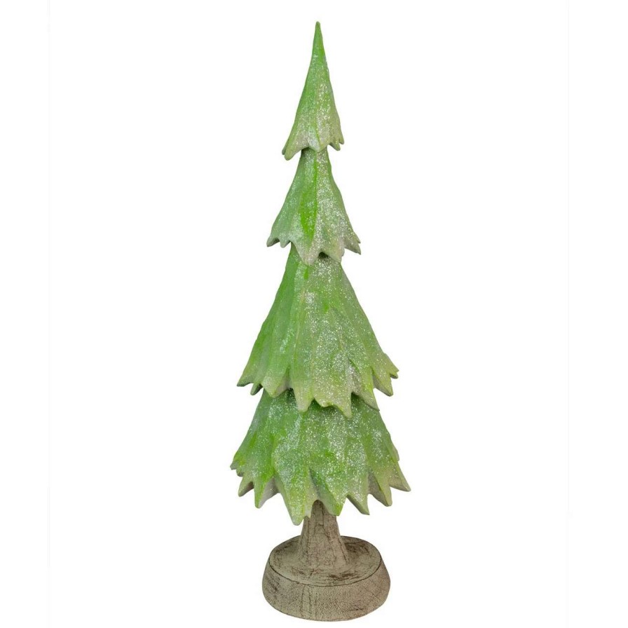 Christmas Table Top Trees * | Northlight 20 Green Glittered And Textured Tree Christmas Decoration