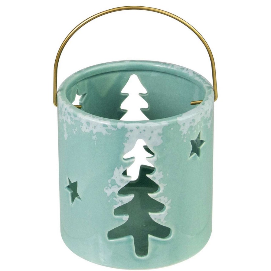 Candles & Lanterns * | Northlight 4.25 Green Christmas Tree Cutout Tea Light Candle Holder