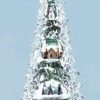 Christmas Table Top Trees * | Roman 11.5 Pre-Lit Clear And White Icy Led Lighted Rotating Musical Christmas Tree Tabletop Decoration