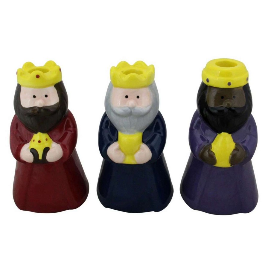 Candles & Lanterns * | Avon Set Of 3 Wise Men Christmas Nativity Taper Candle Holders 6.5