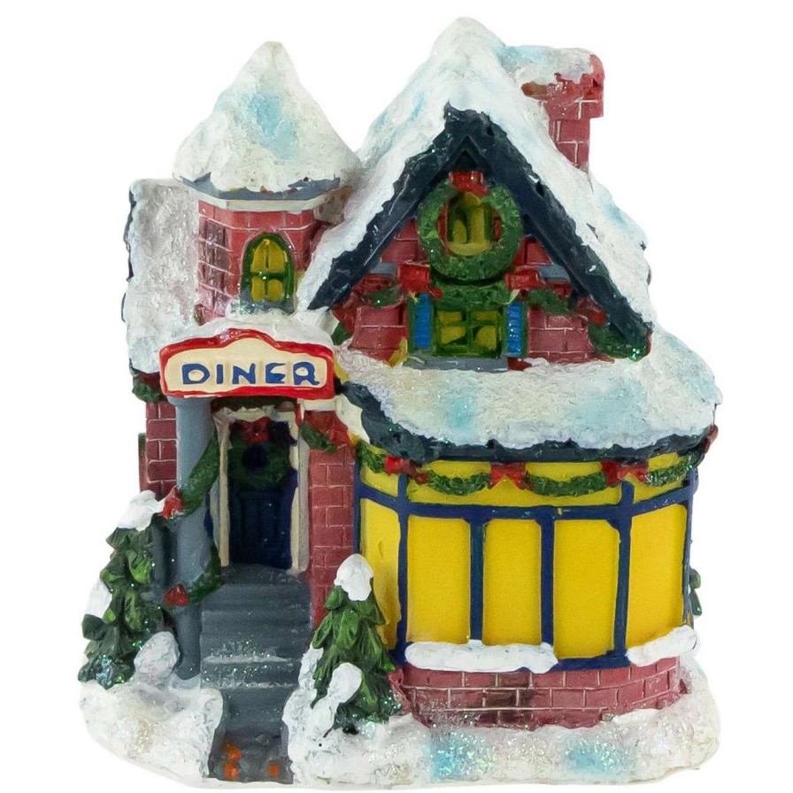 Christmas Village Sets & Accessories * | Northlight 4 Snowy Christmas Diner Village Building