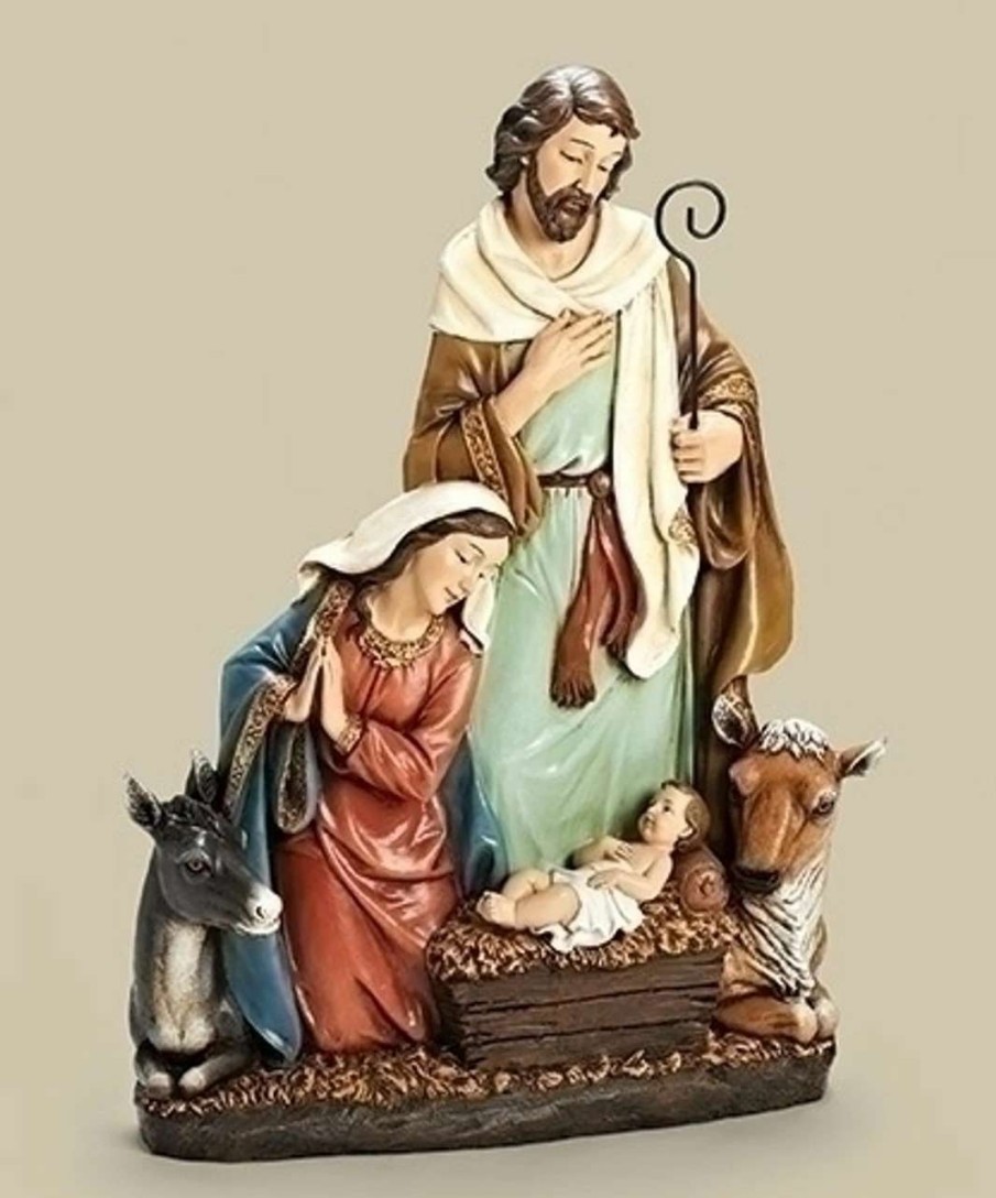 Nativity Sets & Accessories * | Roman 24 Joseph Studio Holy Family With Donkey & Ox Christmas Nativity Statue