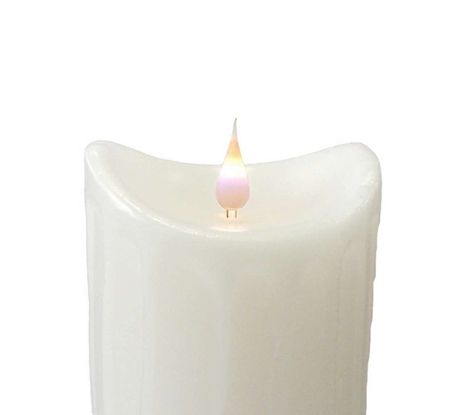 Candles & Lanterns * | Melrose 5.25 Pre-Lit Silver Glittering Flameless Led Christmas Pillar Candle