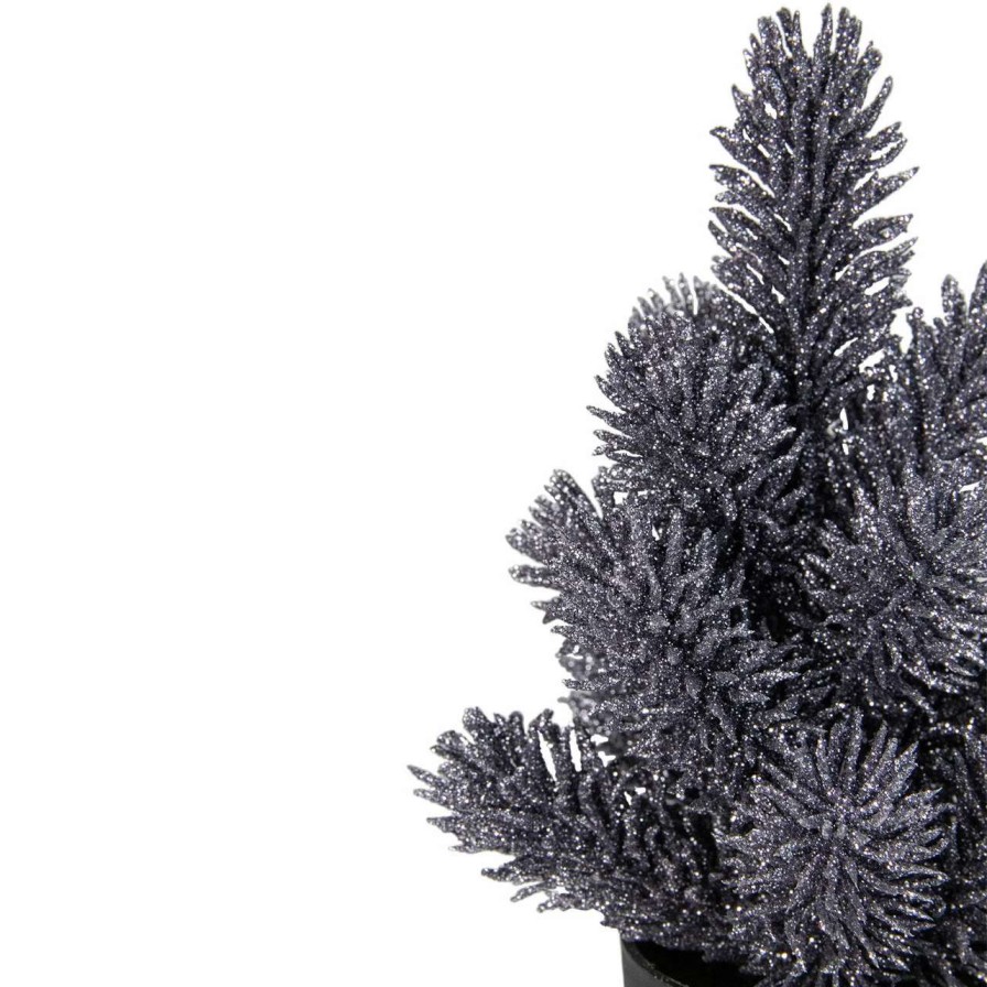 Christmas Table Top Trees * | Northlight 8.5 Gray Potted Glittered Artificial Mini Pine Christmas Tree Unlit