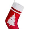 Stockings & Holders * | Allstate 22 Red And White Embroidered Tree With Rhinestones Christmas Stocking