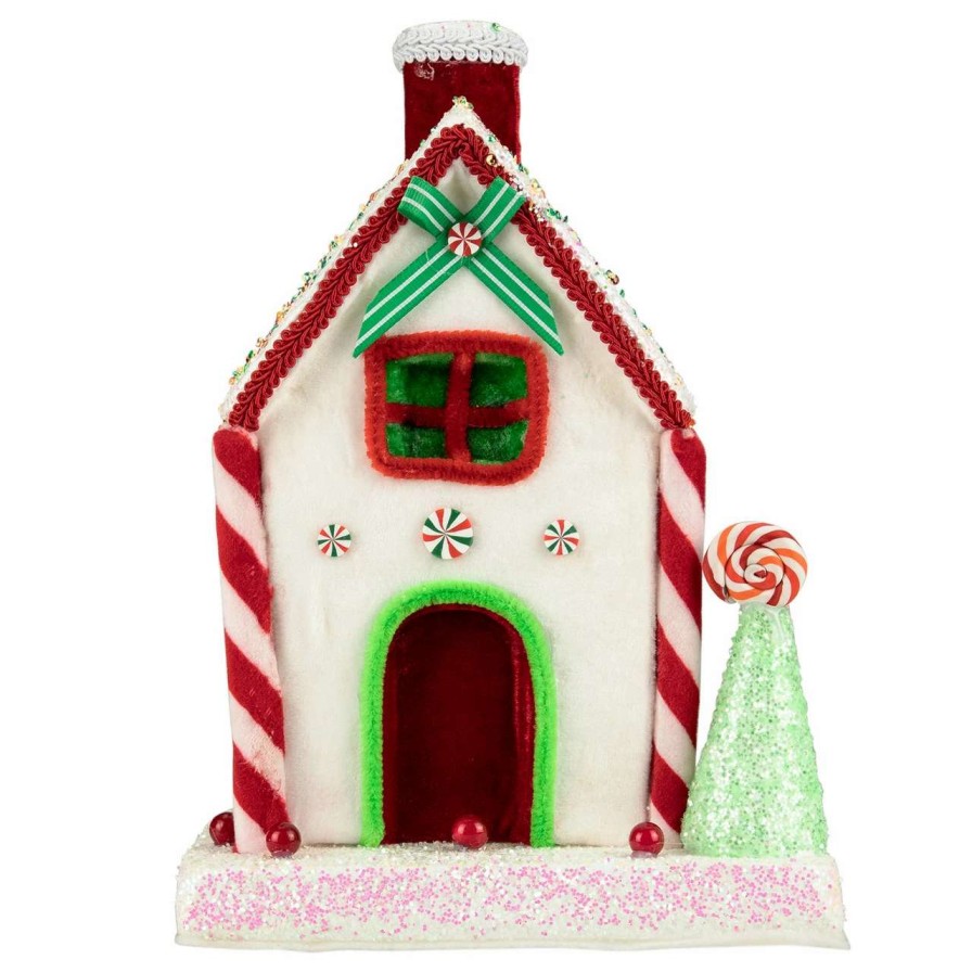 Christmas Village Sets & Accessories * | Northlight 11 White And Red Peppermint Candy House Christmas Decoration