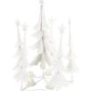 Candles & Lanterns * | Melrose 21 White Glittered Christmas Tree Tea Light Candle Holder