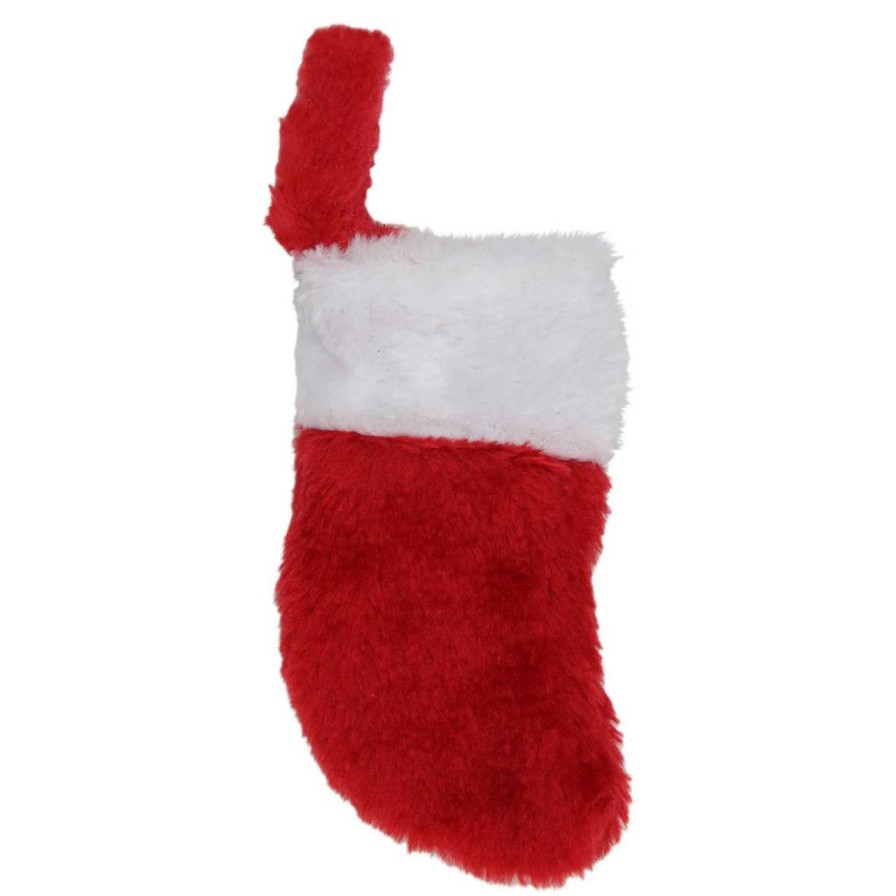 Stockings & Holders * | Northlight 7 Red And White Traditional Cuff Mini Christmas Stocking