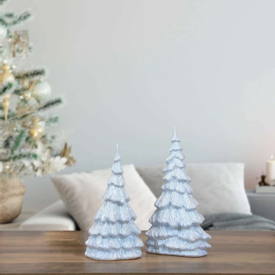 Christmas Table Top Trees * | Northlight 12.5 Blue And White Textured Christmas Tree Tabletop Decor