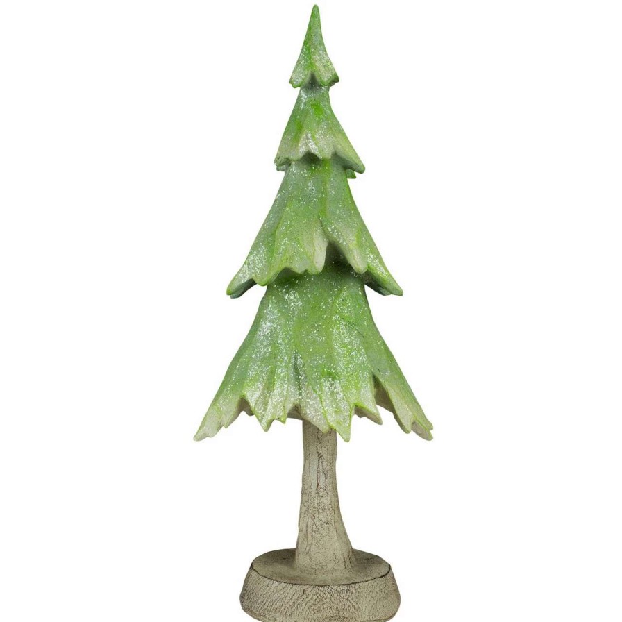 Christmas Table Top Trees * | Northlight 14.5 Green Glittered And Textured Christmas Tree Decoration